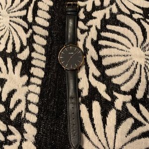 Cluse Black Leather Watch